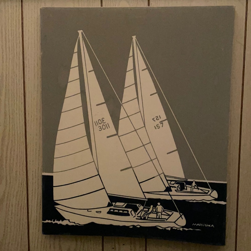 Sailing Original marushka vintage graphic art